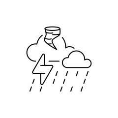 Thunderstorm Outline Icon for Meteorology