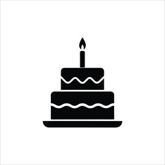 Simple black and white birthday cake