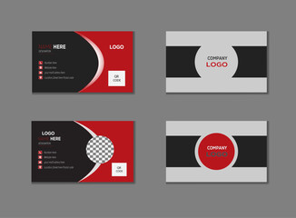 black and red professional business cards template