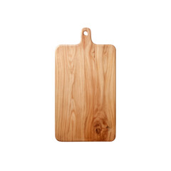 Wooden Cutting Board: A rustic, natural, and elegant cutting board crafted from premium wood.  The board features a sleek design with a handle, perfect for serving and display.