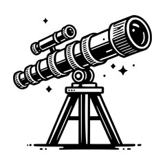 Telescope clipart, Black telescope vector