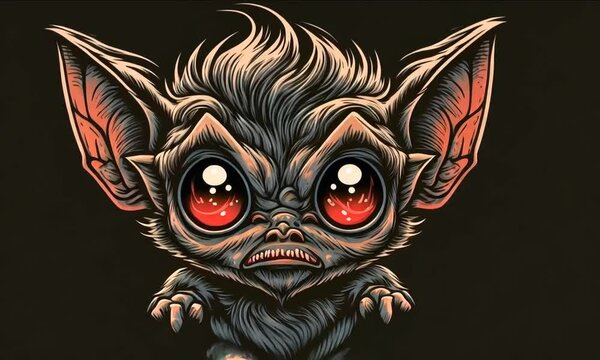 Graphic colorful design little monster