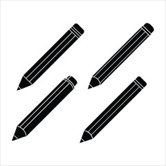 Simple Black Pencils Vector Illustration