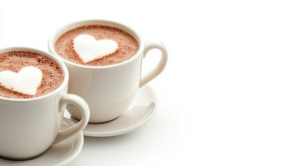 Obraz premium Valentine's Day Celebration Cozy Cafe Hot Chocolate Romantic Setting Close-Up Heart-Shaped Design