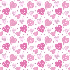 seamless pattern pink heart