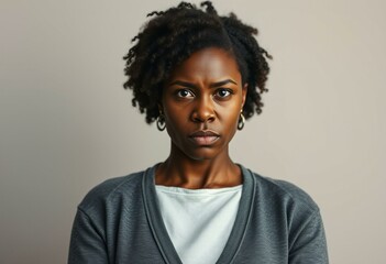 Obraz premium Afro-American woman with a stern expression