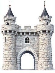 Medieval Stone Castle Gate - Majestic stone castle gate, symbolizing strength, history, protection, royalty, and fantasy.