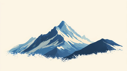 Abstract mountain view icon. snowcapped peaks, rugged terrain, landscape, natural beauty, panoramic view, outdoor adventure, wilderness . generated by ai. Snowcap. Illustration