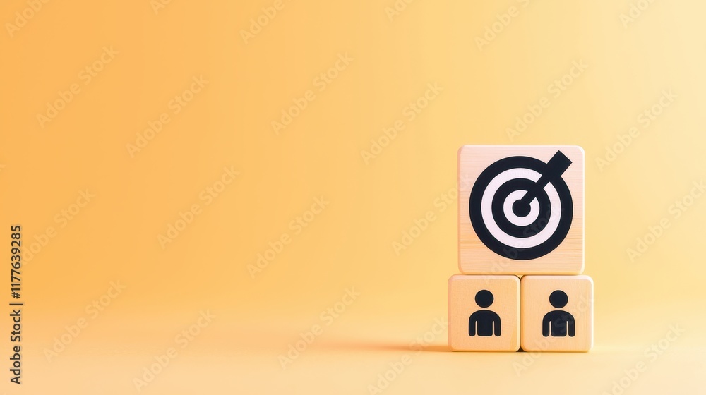 Poster target audience representation with block icons