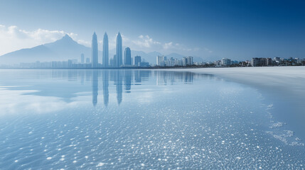 Coastal Skyline Reflection 
