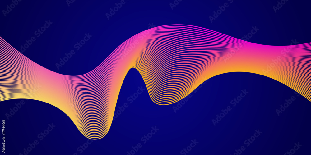 Poster vector abstract background. multicolored dynamic lines. colored waves. background for design.