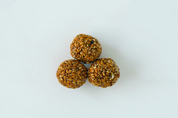 Sesame Balls with Jaggery and Ghee High Energetic Pre Workout and Maghe Sankranti Festival Concept