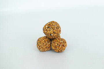 Sesame Balls with Jaggery and Ghee High Energetic Pre Workout and Maghe Sankranti Festival Concept