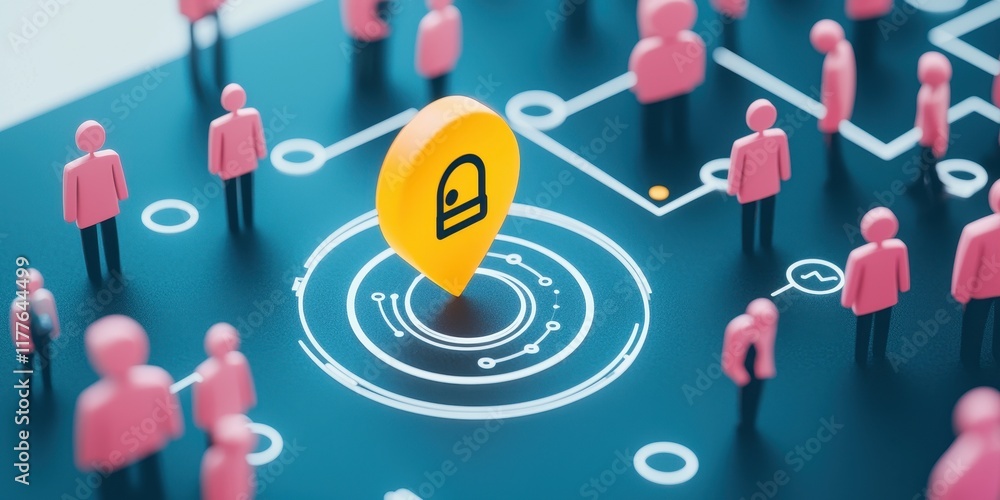 Aufkleber digital security concept with pins and figures display