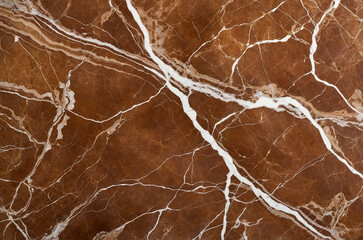 Fototapeta premium brown marble with white veins background