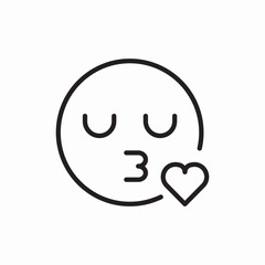 Kiss emoji love face icon vector sign