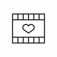 Film strip heart movie icon vector sign