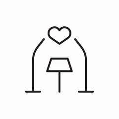 Love lamp romantic lighting icon vector sign