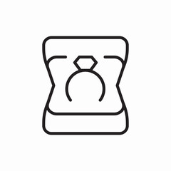 Ring box proposal marriage icon vector sign