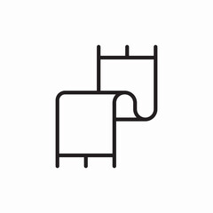 Towel rack bathroom spa icon vector sign