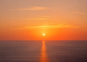 Obraz premium 夕焼け, 海, 太陽, 空, 日の出, 水, 海, 自然, 雲, 雲, 浜, 地平線, オレンジ, 風景, 