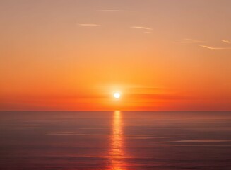 Fototapeta premium 夕焼け, 海, 太陽, 空, 日の出, 水, 海, 自然, 雲, 雲, 浜, 地平線, オレンジ, 風景, 