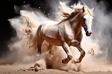 horse chalk piece exploding a horse shaped chalk piece explodes
