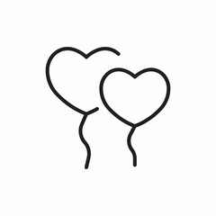 Balloon hearts celebration party icon vector sign
