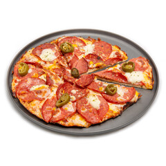 pizza on a white background