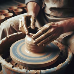 93 A potter shaping clay on a wheel Izobrajenie 3 iz 4