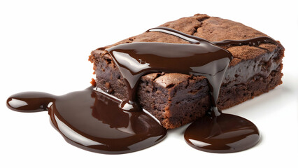 Rich Chocolate Brownie with Melted Chocolate Sauce