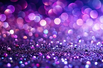 Purple Glitter Bokeh Background: Shimmering Violet Sparkle & Crystal Droplets Wallpaper