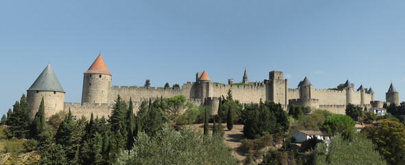 Panorama de la cité de Carcassonne en France 