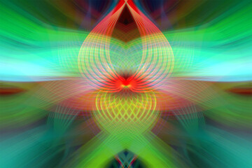 Vibrant abstract art with colorful symmetrical patterns and glowing light effects, perfect for creative and artistic designs