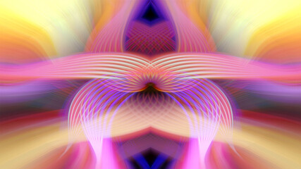 Fototapeta premium Vibrant abstract art with colorful symmetrical patterns and glowing light effects, perfect for creative and artistic designs