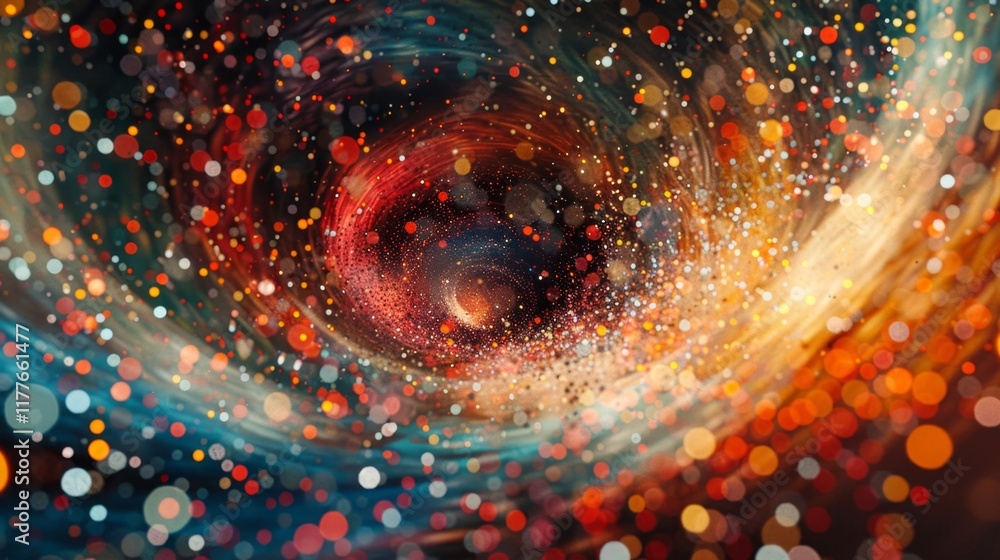Aufkleber swirling cosmic patterns with vibrant colors create a mesmerizing visual effect in the night sky