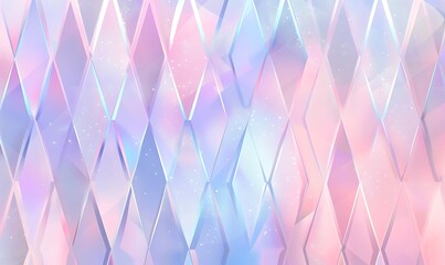 Softly glowing diamond shapes shimmer with pastel gradients and subtle sparkles.