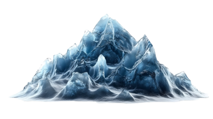 frozen ice mountain on transparent background