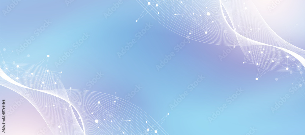Aufkleber Global network connection banner design template. Header social network communication in the global business concept. Big data visualization. Internet technology