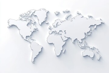 Global Perspective: World Map - Embossed world map, symbolizes globalization, connection, travel, exploration, and international relations.