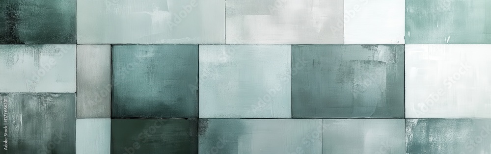 Aufkleber fragmented grid in muted mint tones creates a soothing atmosphere for contemporary spaces
