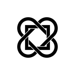 celtic knot trinity heart love endless vector on white background for tattoo symbol religion icon logo. vector illustration