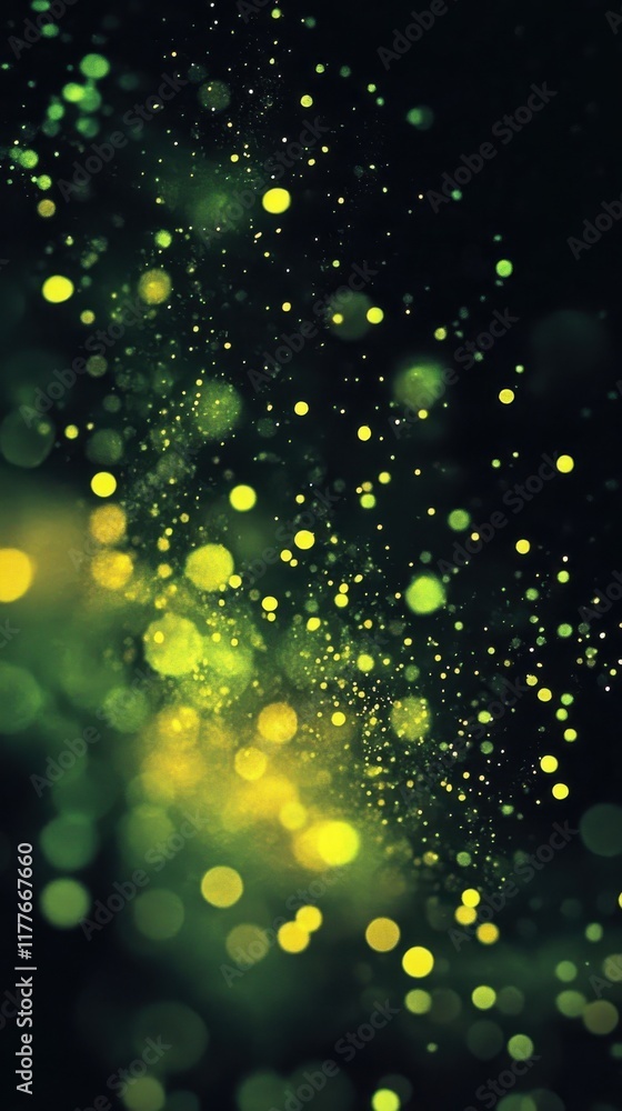 Aufkleber vibrant sparkles of neon green and yellow create a mesmerizing abstract background