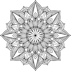 coloring page for adults, mandala design, clean line art, white background, no shading or black fill 11.eps