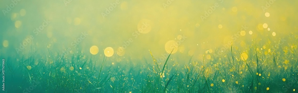 Aufkleber beautiful emerald green gradient transitioning into bright hues, creating a calming ambiance in natu