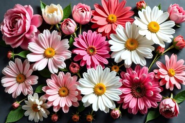 Mix of dried flowers in a natural and earthy tone, flowers, white, pink
