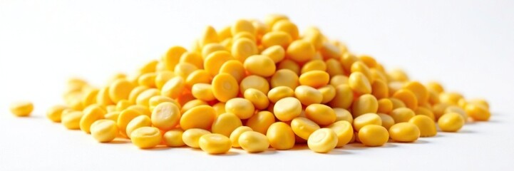 Fototapeta premium Large pile of dry corn seeds isolated on white surface, botanical, seeds