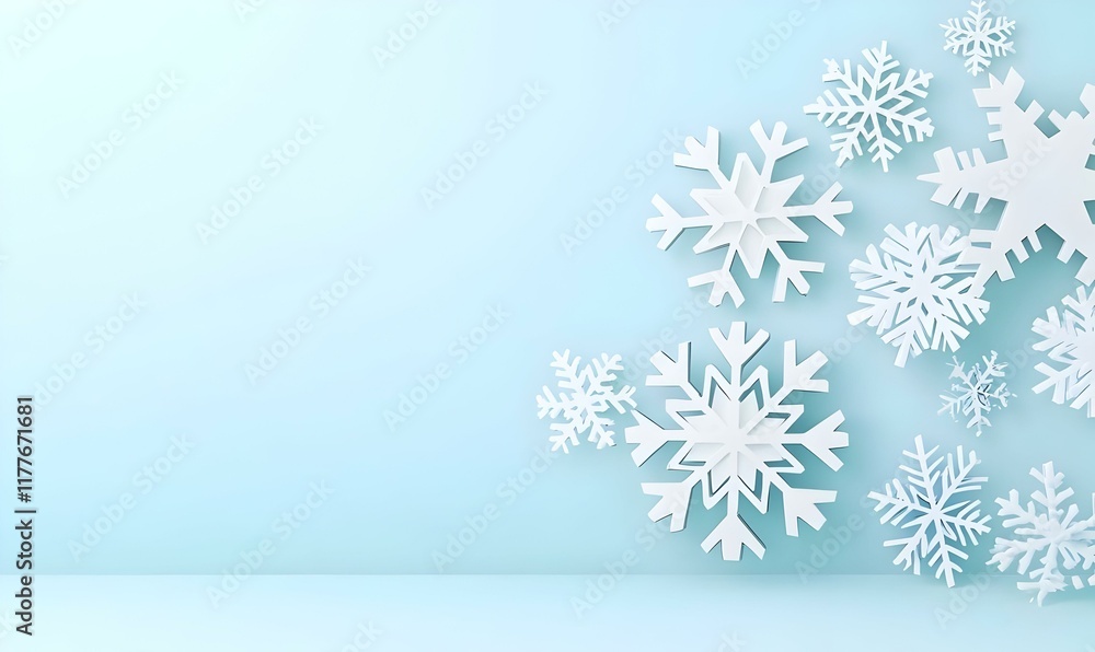 Poster intricate snowflake patterns on a frosted windowpane, showcasing delicate ice formations glistening 