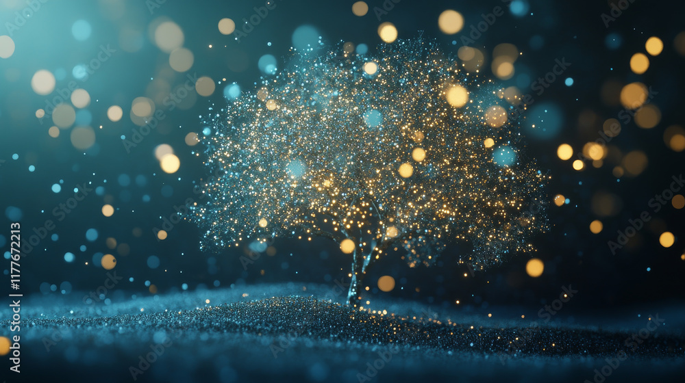 Poster the tree of particles. the tree consists of small circles and dots