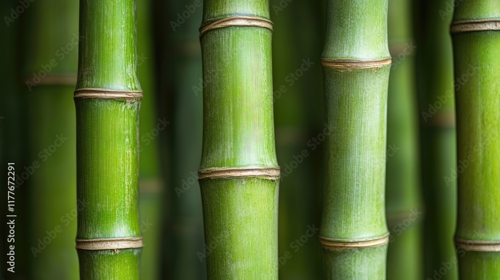 Poster green bamboo stems creating a natural background texture with a focus on vertical lines and intricat